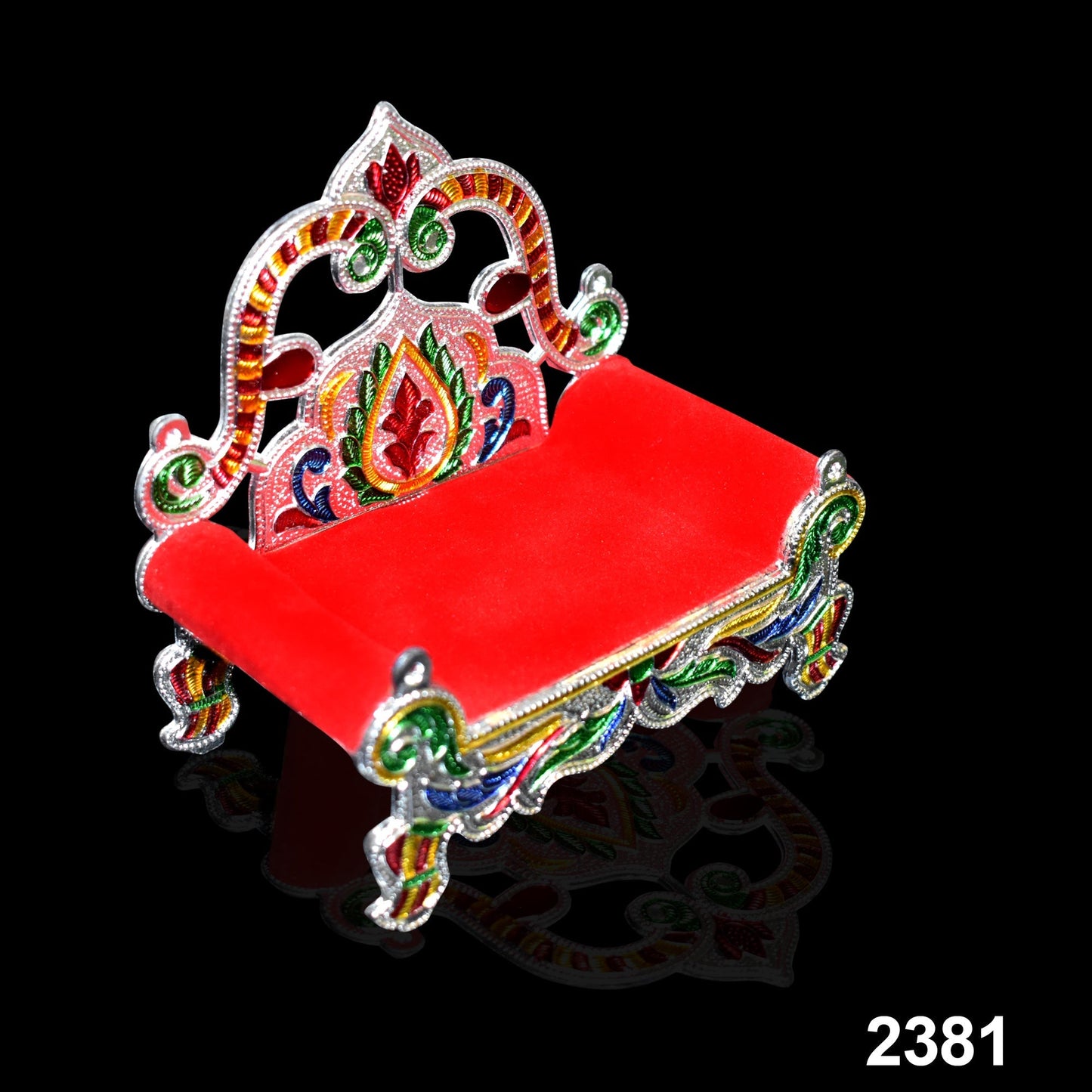 2381 Ladoo Bal Gopal Small Sinhasan for Pooja Mandir Krishna Sofa Asan DeoDap