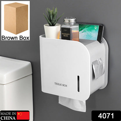 4071 Toilet Paper Holder Home Storage Rack Bathroom Foldable Hanger Tissue Box Shelf Wall Mounted Paper Holder DeoDap