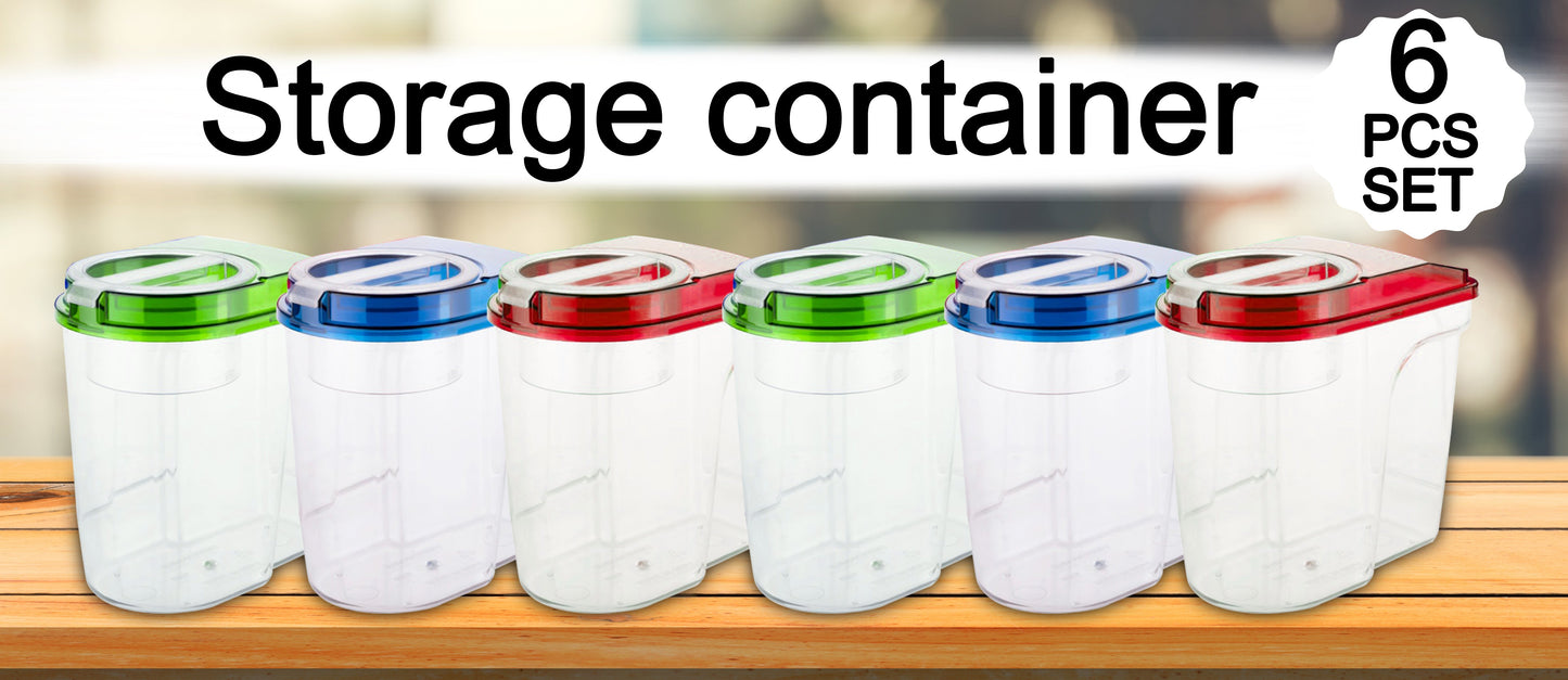 2469 Plastic Storage container Set with Opening Mouth 1500ml (Pack of 6) 