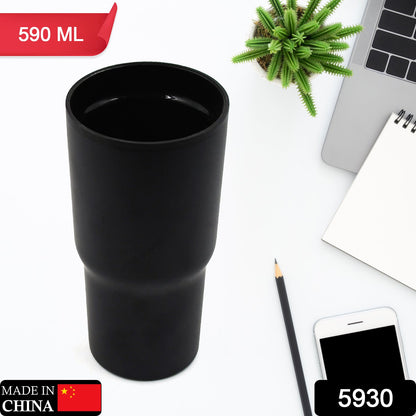 5930 STAINLESS STEEL VACUUM INSULATED GLASS COFFEE CUPS DOUBLE WALLED TRAVEL MUG, CAR COFFEE MUG (590ml)