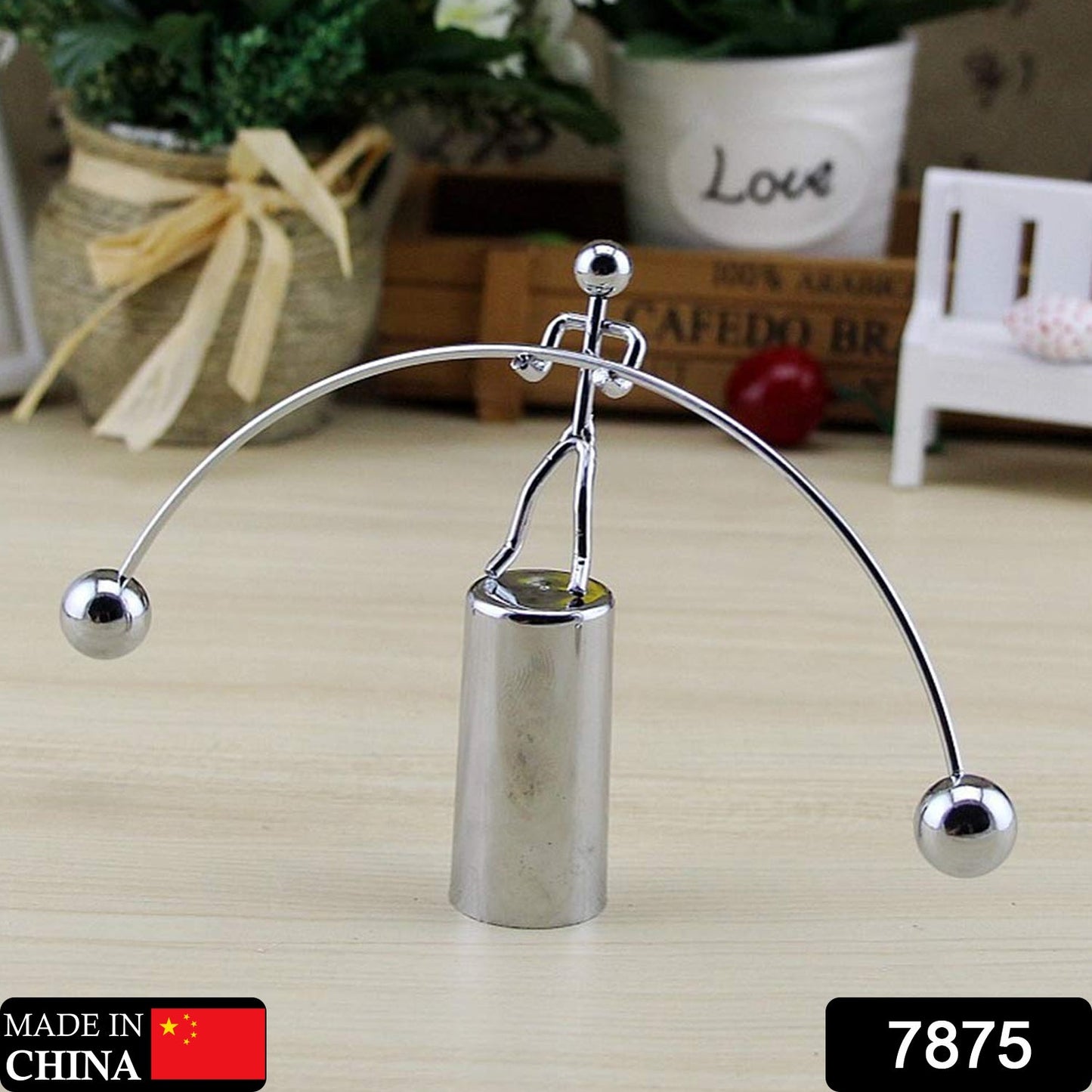 7875 Mini Steel Balance Toy, Decoration Pendulum Newton Cradle Balance Ball Tumbler Desk Toy Metal Man Home Home Decoration Crafts 