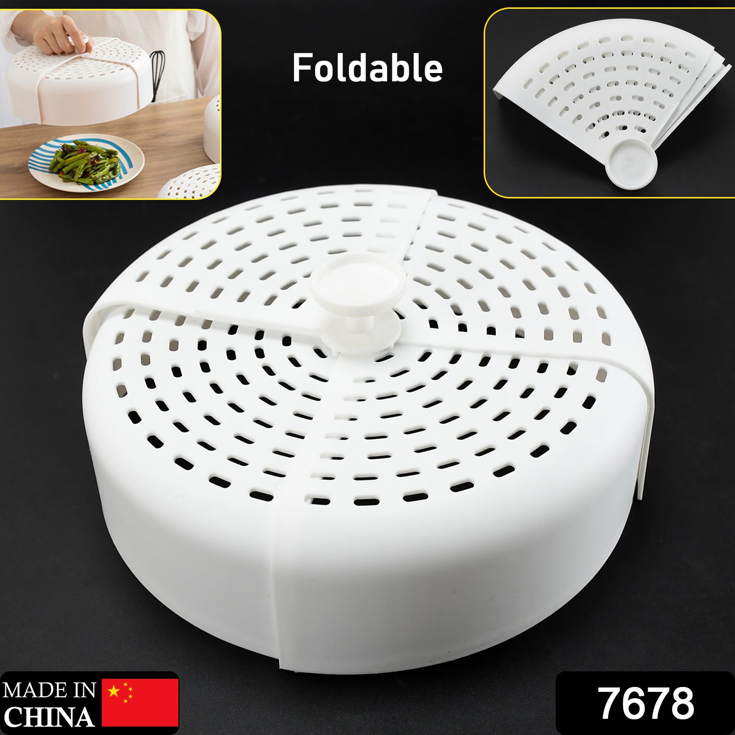 7678 ﻿Folding Food Cover Round Shape Best Design Food Cover For Home & Multi Use Food Cover DeoDap