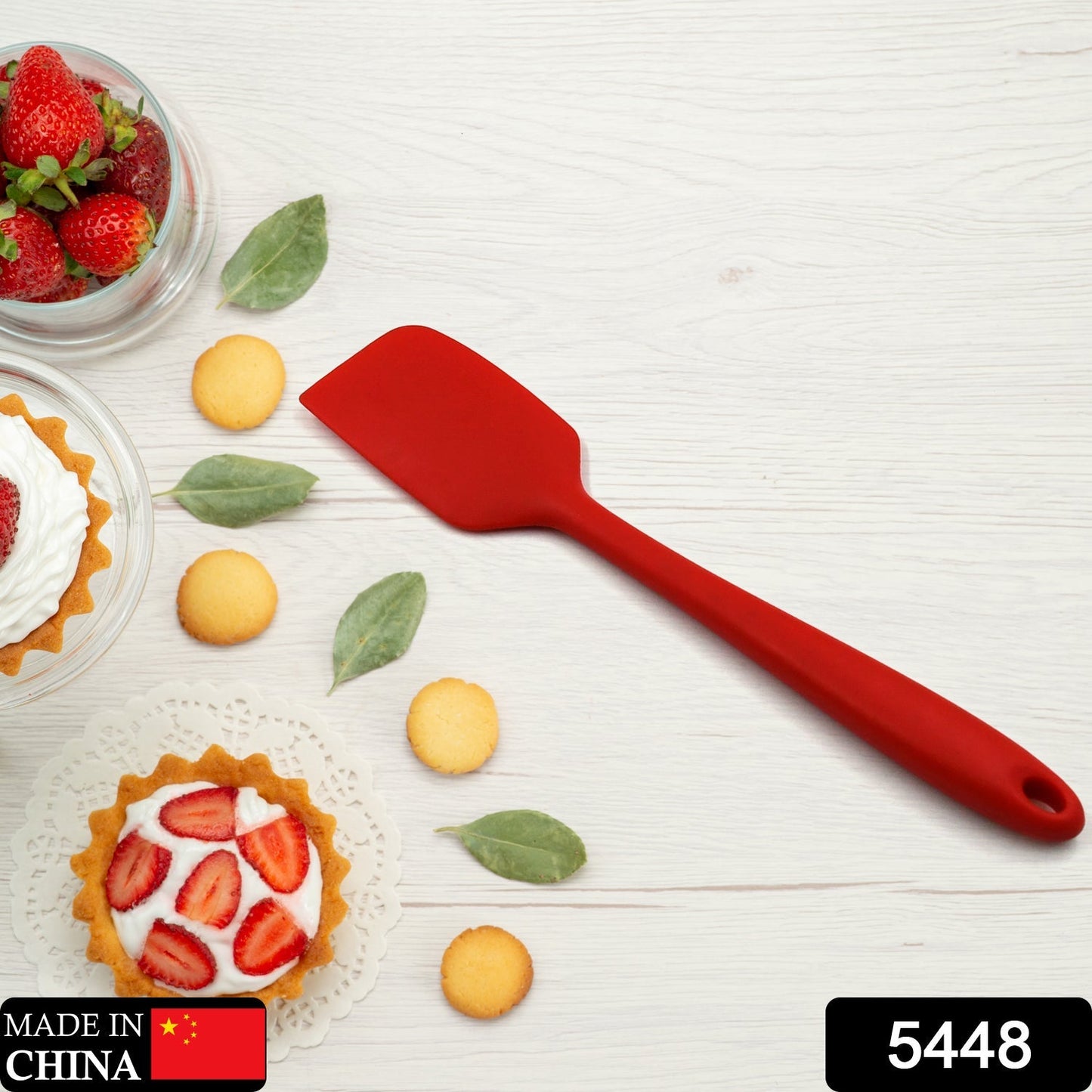 5448 SILICONE SPATULA NON-STICK CREAM SCRAPER PRACTICAL DURABLE HOUSEHOLD CAKE BREAD RUBBER SPATULA FOR COOKING BAKING  (28cm)