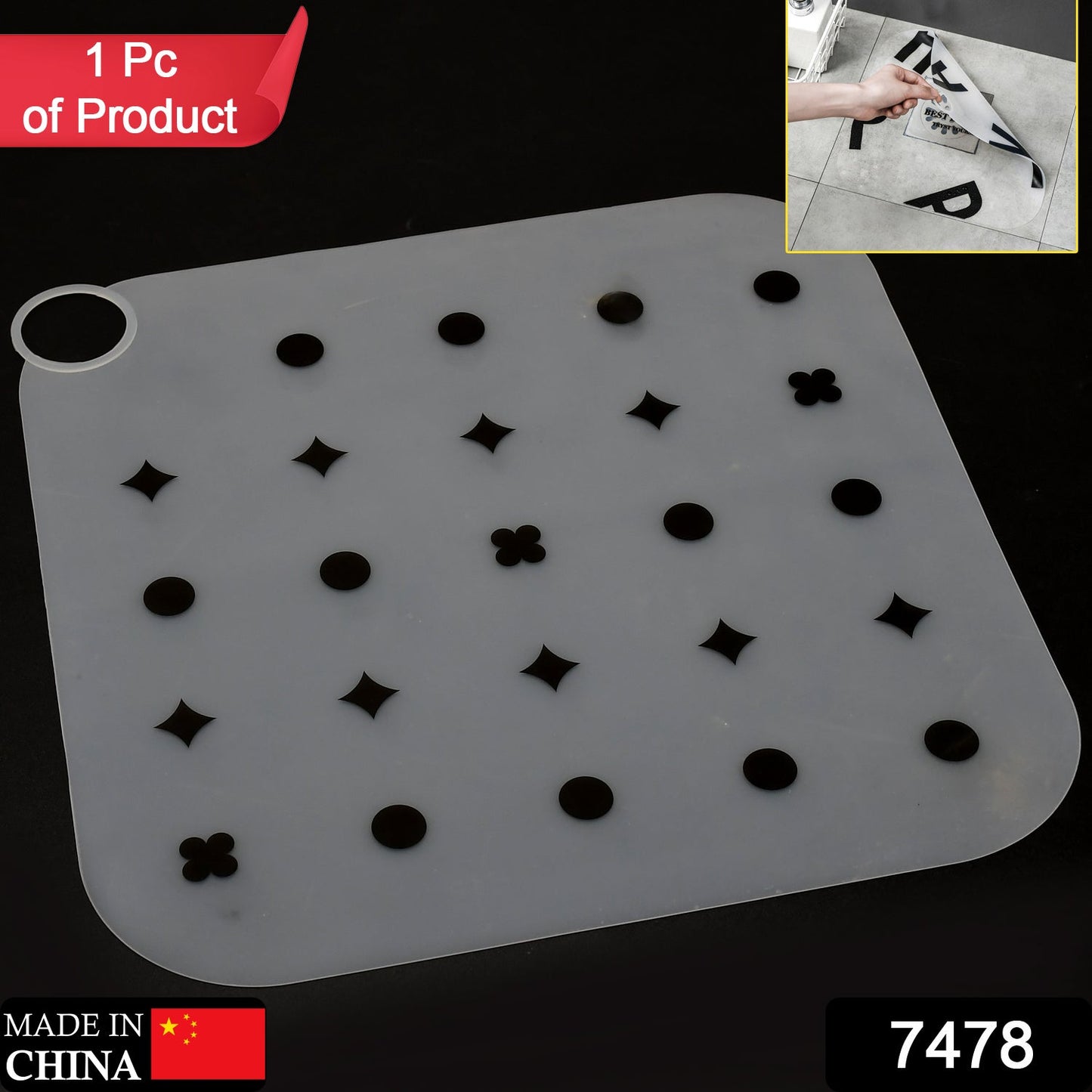 7478 Silicone Floor Drain Pad Kitchen Sink Strainer Toilet Pad Bathroom DeoDap