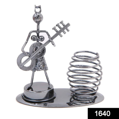 1640 Girl Musician Playing Bass Guitar Pen Stand Showpiece DeoDap