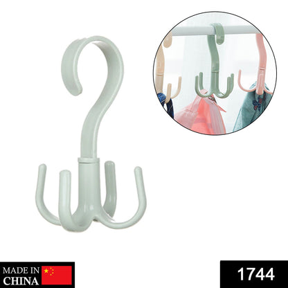 1744 360 D Rot 4 Claws Hook used in hanging and supporting various types of stuffs and items etc. DeoDap