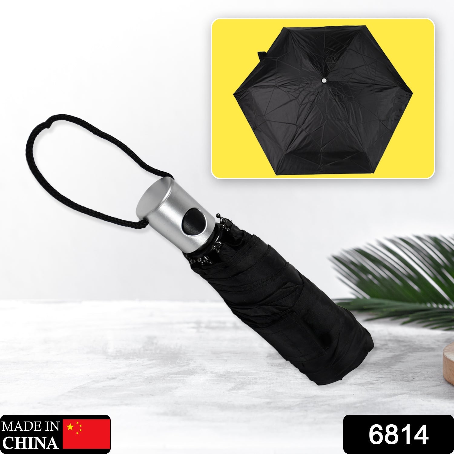 6814  Travel Inverted Umbrella Compact Windproof Umbrella Sun & Rain Umbrella for Men & Women 