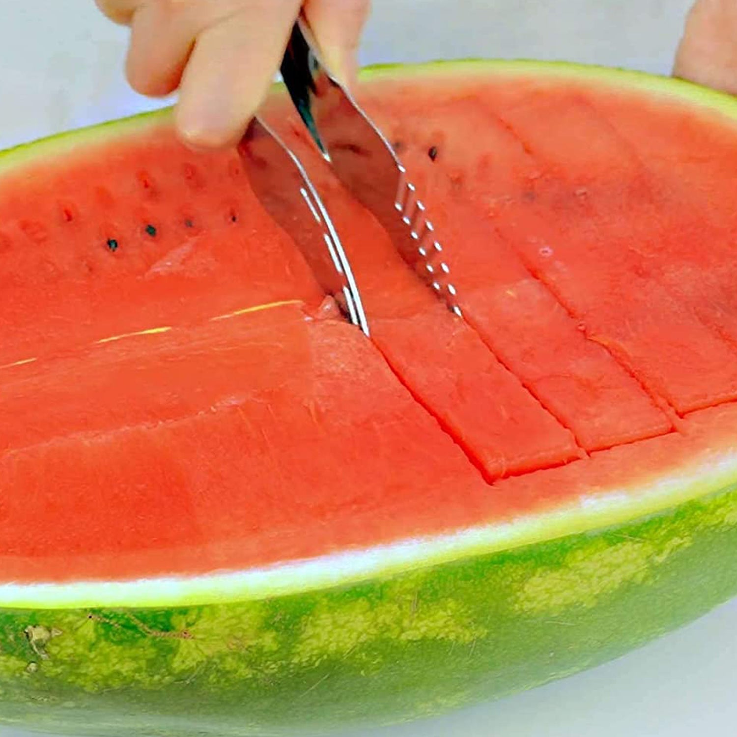 2047 Watermelon Slicer Steel Corer Watermelon Cutter Smart Kitchen Gadget Fruit Slicer Multi-Purpose Stainless Steel Kitchen Tool DeoDap