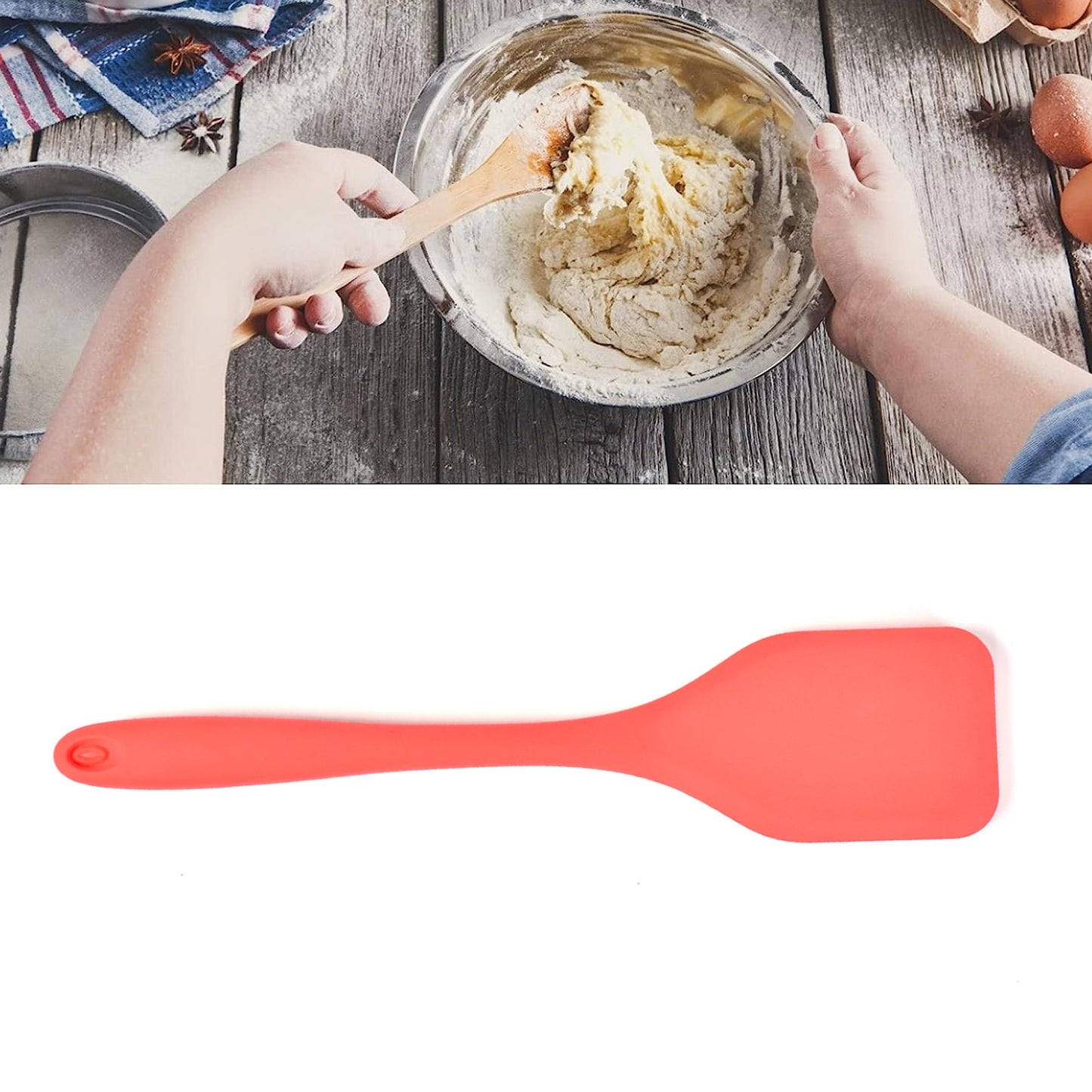 5430 Silicone Spoonula / Spatula Spoon, High Heat Resistant to 480°F, Hygienic One Piece Design, Large Non Stick Cooking Utensil (30cm)