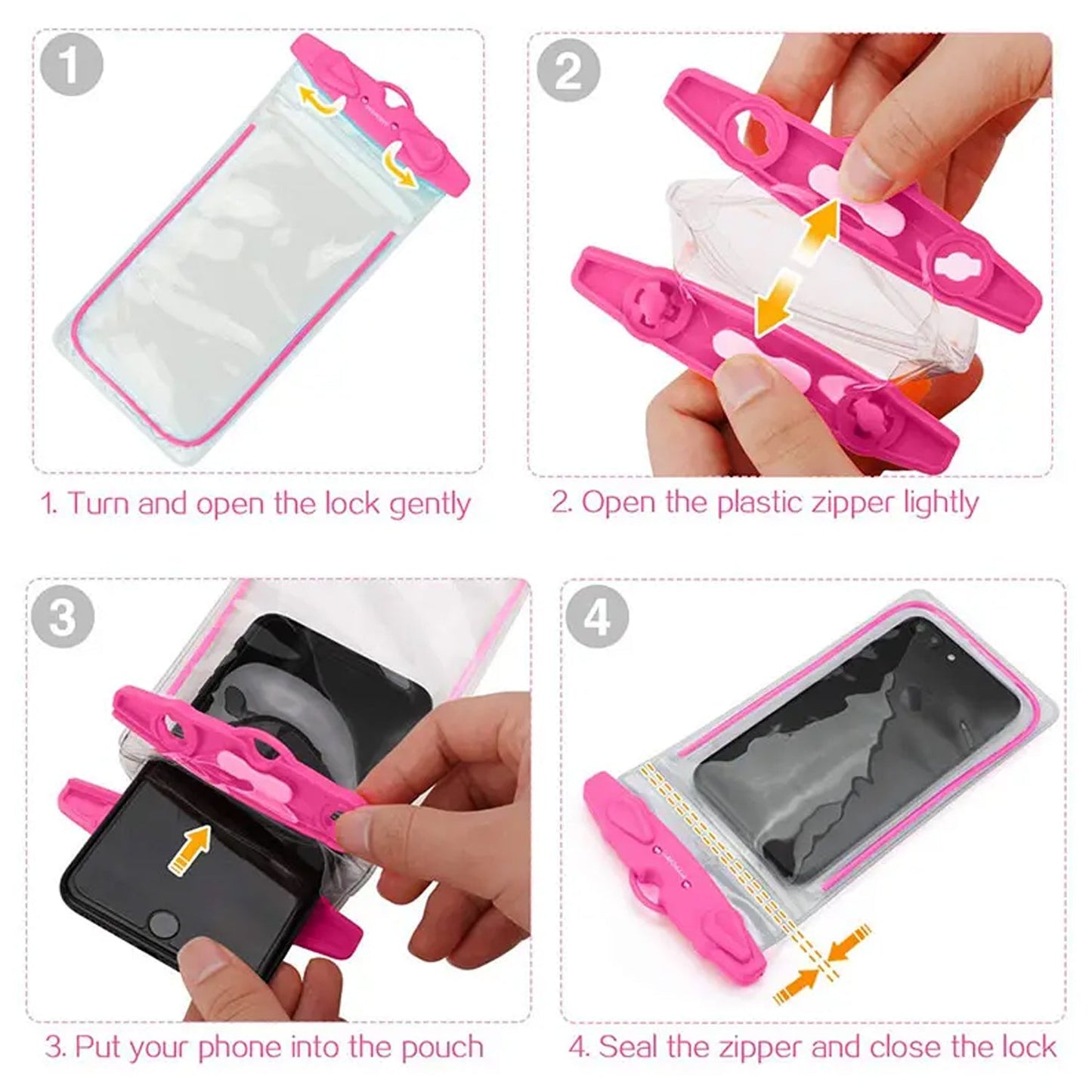 6388 Waterproof Pouch Zip Lock Mobile Cover Under Water Mobile Case For All Type Mobile Phones