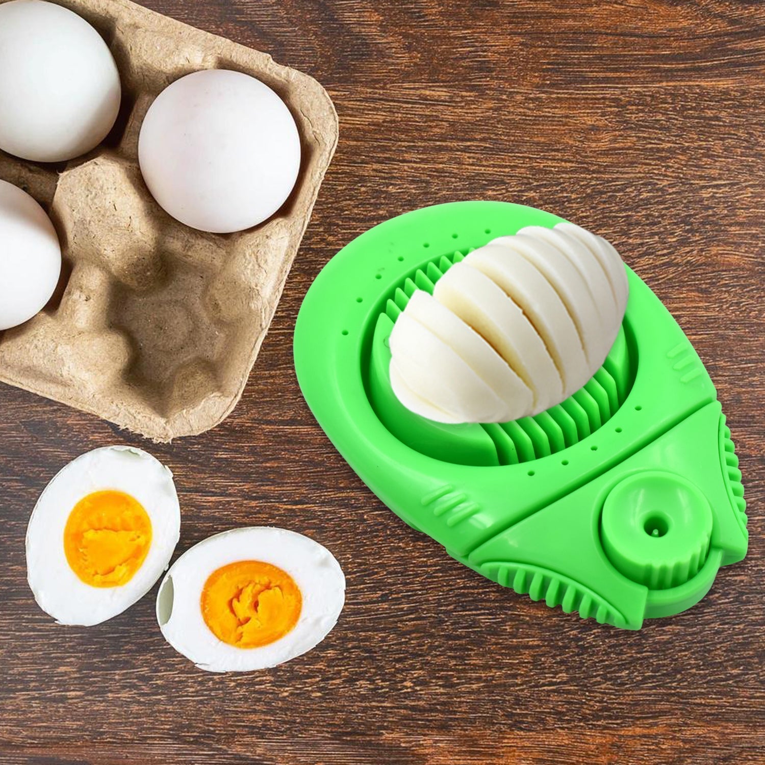 2697 2 in 1 Egg Opener Cutter used in all kinds of household and official places specially, for cutting and slicing of eggs etc. DeoDap