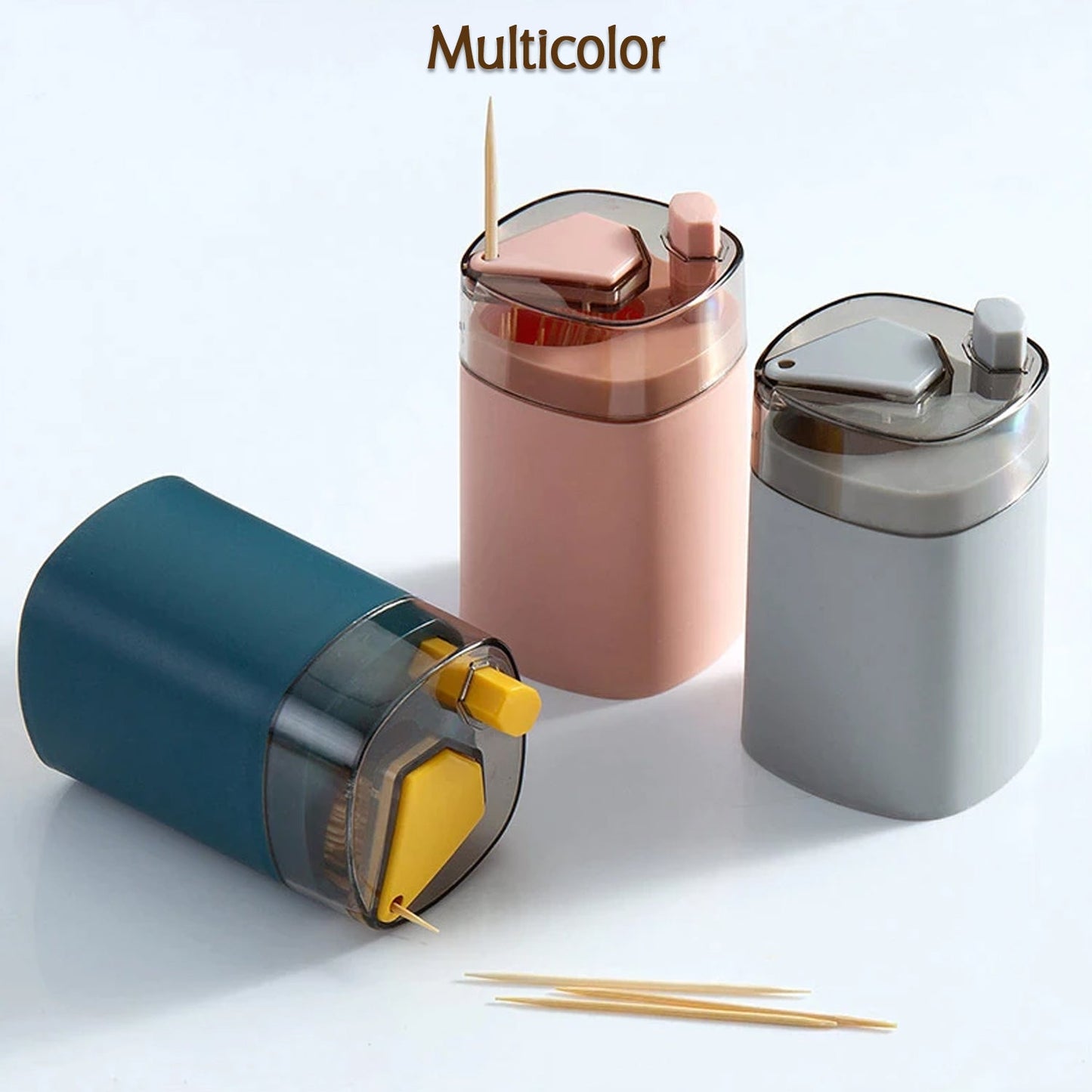 4005L Toothpick Holder Dispenser, Pop-Up Automatic Toothpick Dispenser for Kitchen Restaurant Thickening Toothpicks Container Pocket Novelty, Safe Container Toothpick Storage Box. 