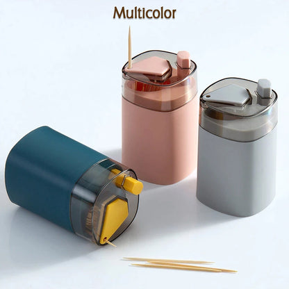 4005L Toothpick Holder Dispenser, Pop-Up Automatic Toothpick Dispenser for Kitchen Restaurant Thickening Toothpicks Container Pocket Novelty, Safe Container Toothpick Storage Box. 