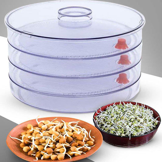 070 Plastic 4 Compartment Sprout Maker, White Mishwa DeoDap