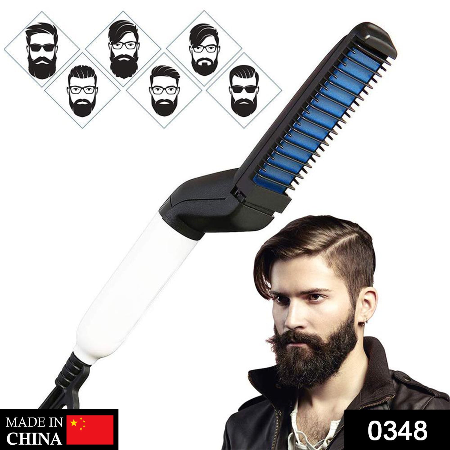 348 Men's Beard and Hair Curling Straightener (Modelling Comb) DeoDap