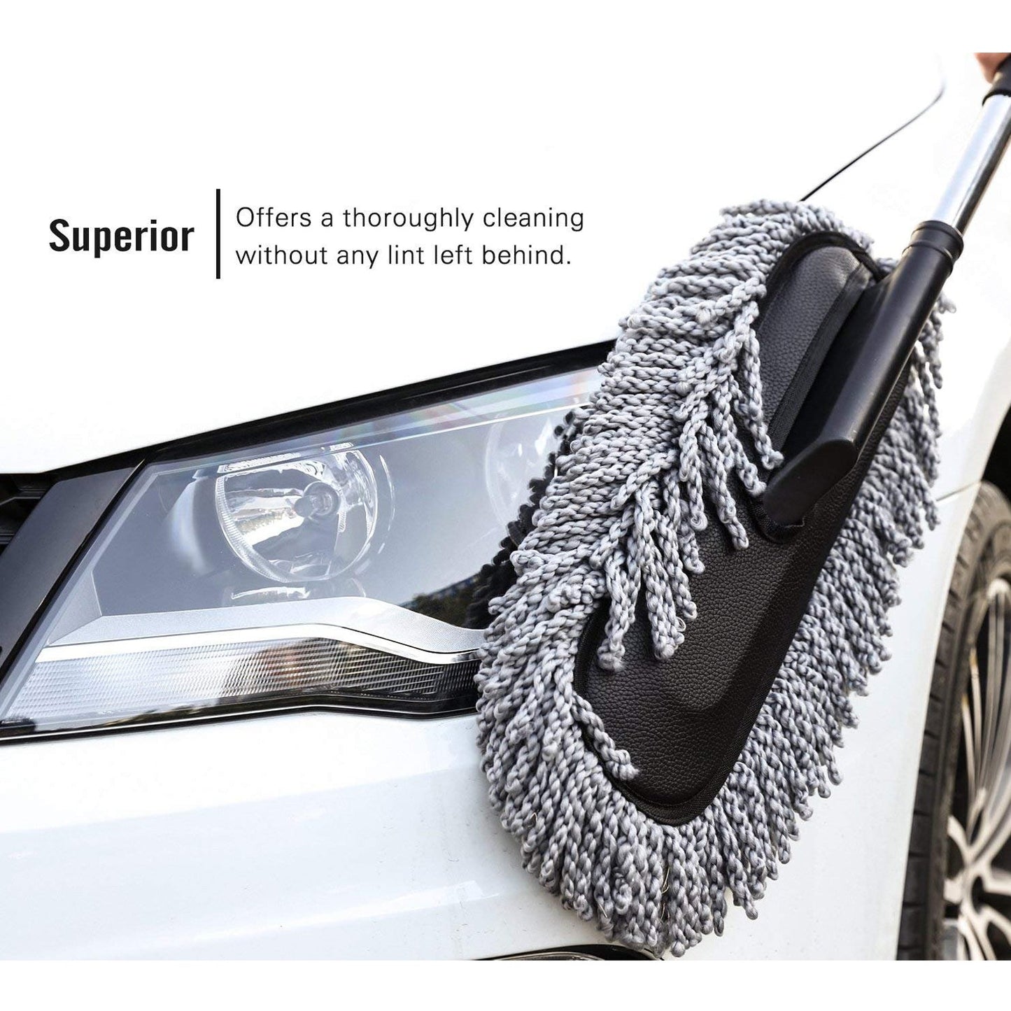 4749 Car Duster, Long Retractable/Soft/Non-Slip/Handle Multipurpose Microfiber Wash Brush Vehicle Interior and Exterior Cleaning Kit with for Car, Boats or Home DeoDap