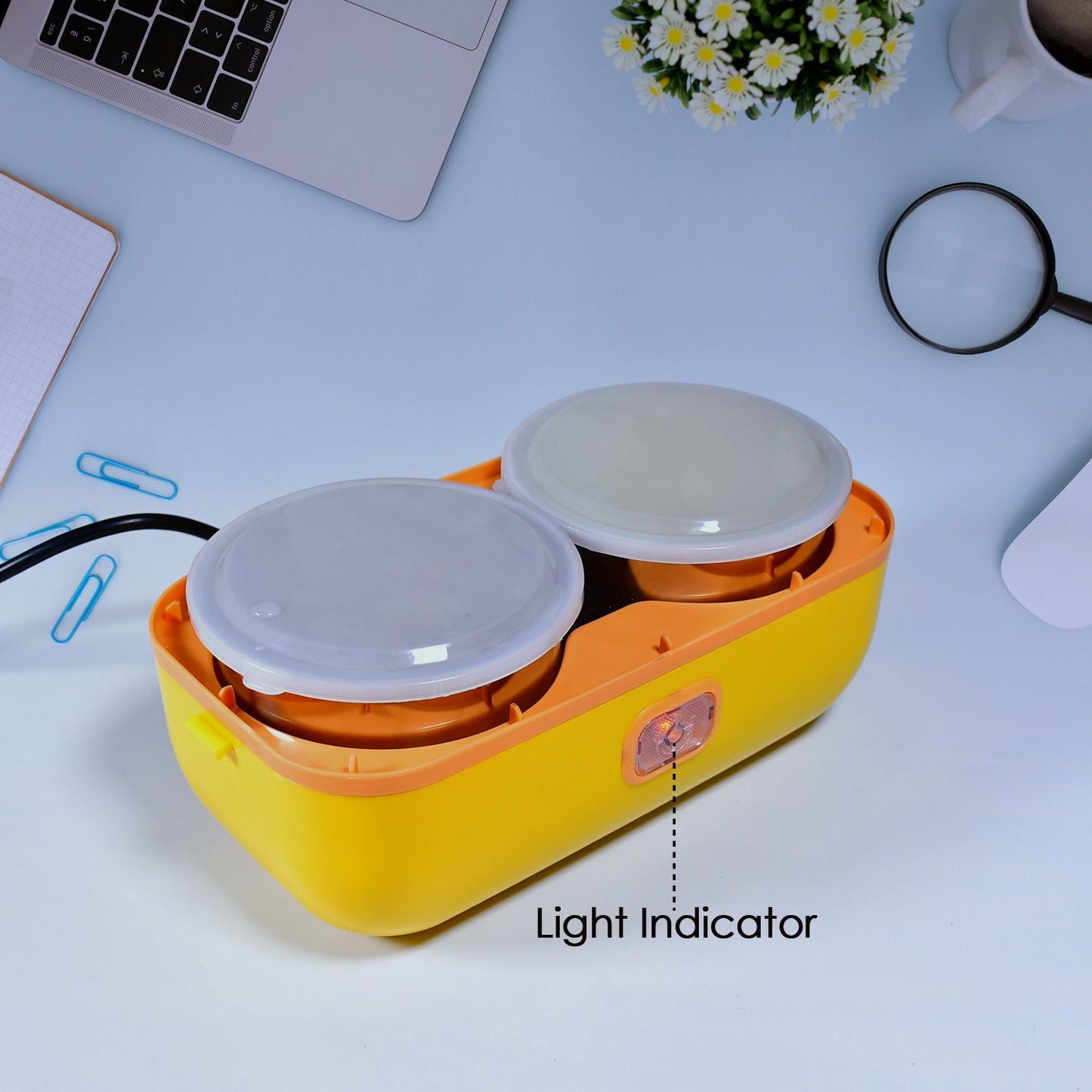 2963 1Layer Electric Lunch Box for Office, Portable Lunch Warmer with Removable 2 Stainless Steel Container. DeoDap