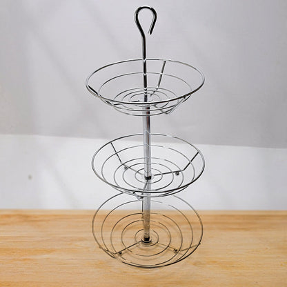 5264 3Tier Fruit Basket, Wire Fruit Bowl or Produce Holder Three Tier Fruit Basket Stand for Storing & Organizing Vegetables, Eggs, etc DeoDap