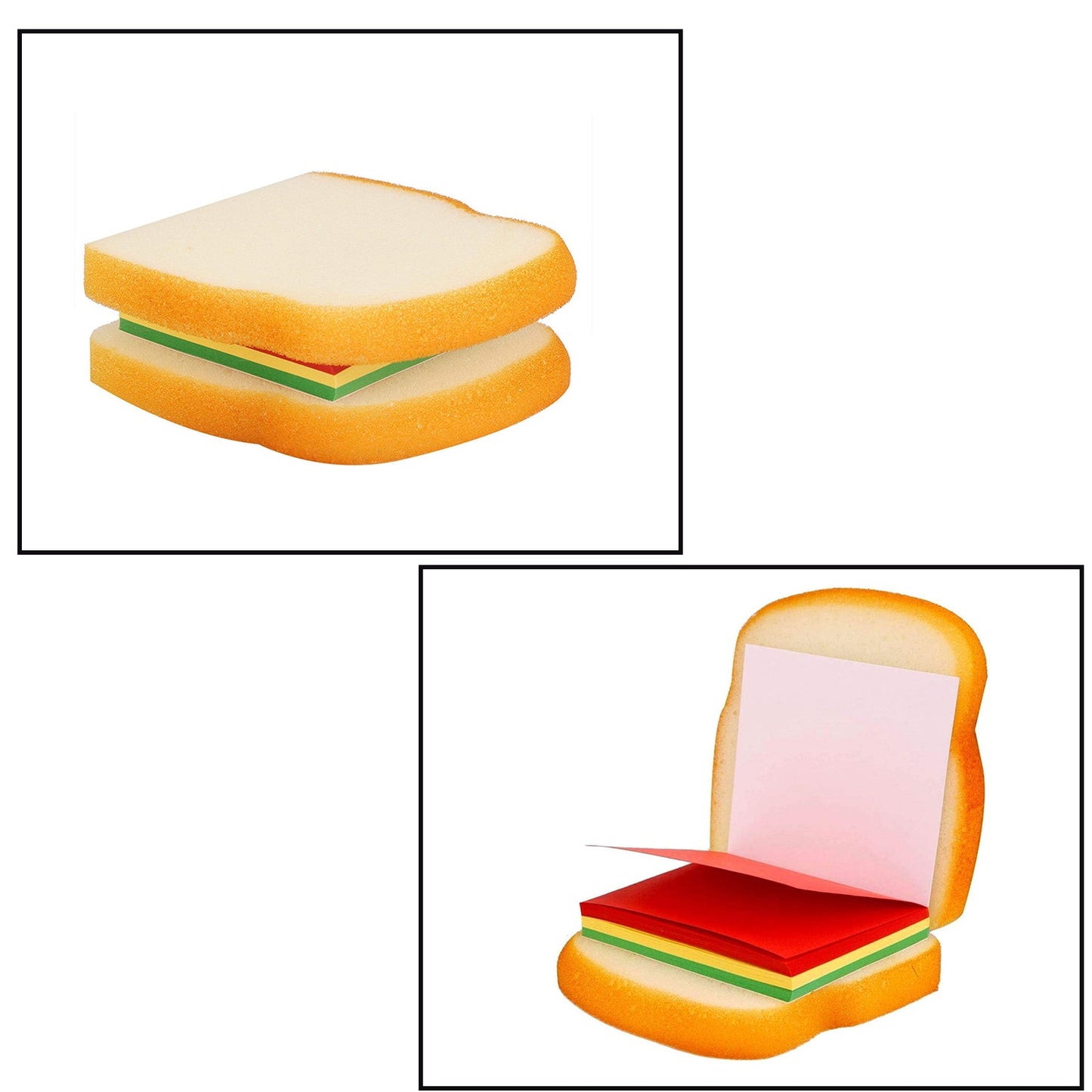 8072 Sandwich Shaped Notepad / Sticky Notes / Memo Pads, Unique Mini Notes (Multicolor) DeoDap