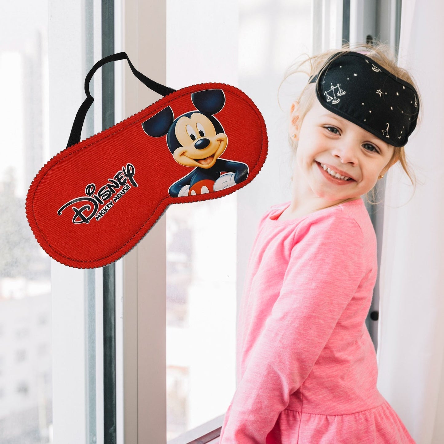 7366 MICKEY MOUSE SLEEPING MASK LIGHTWEIGHT COTTON FABRIC BLINDFOLD SOFT EYE MASK SUPER NEW PREMIUM EYE MASK (1 PC) DeoDap