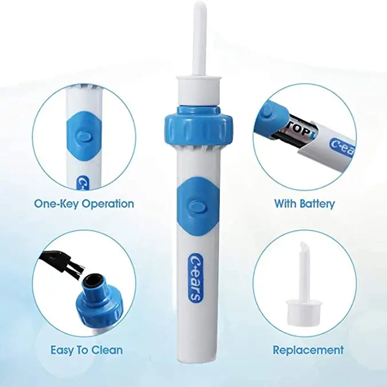 6374 Ear Suction Device, Portable Comfortable Efficient Automatic Electric Vacuum Soft Ear Pick Ear Cleaner Easy Earwax Remover Soft Prevent Ear-Pick Clean Tools Set for Adults Kids DeoDap