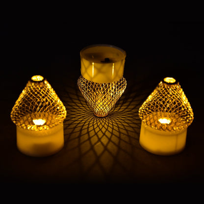 6551 12Pcs Flameless and Smokeless Decorative Candles Acrylic Led Tea Light Candle for Gifting, House, Light for Balcony, Room, Birthday, christmas, Festival, Events Decor Candles (12 Pieces) DeoDap