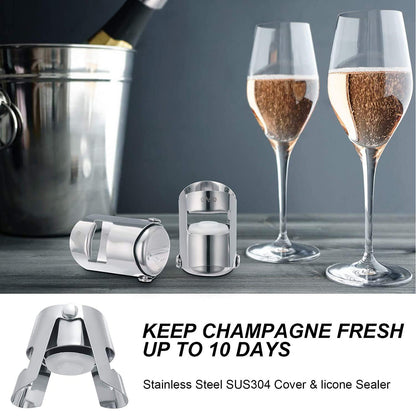 2334 Stainless Steel Sealed Sparkling Champagne Bottle Stopper Big size DeoDap