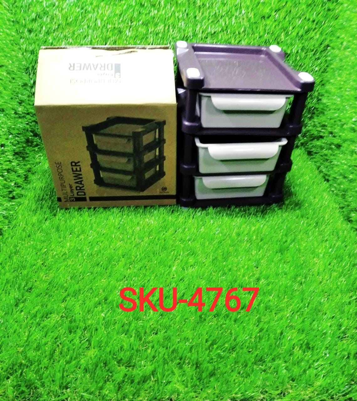 4767 Mini 3 Layer Drawer Used for storing makeup equipment’s and kits used by women’s and ladies. DeoDap