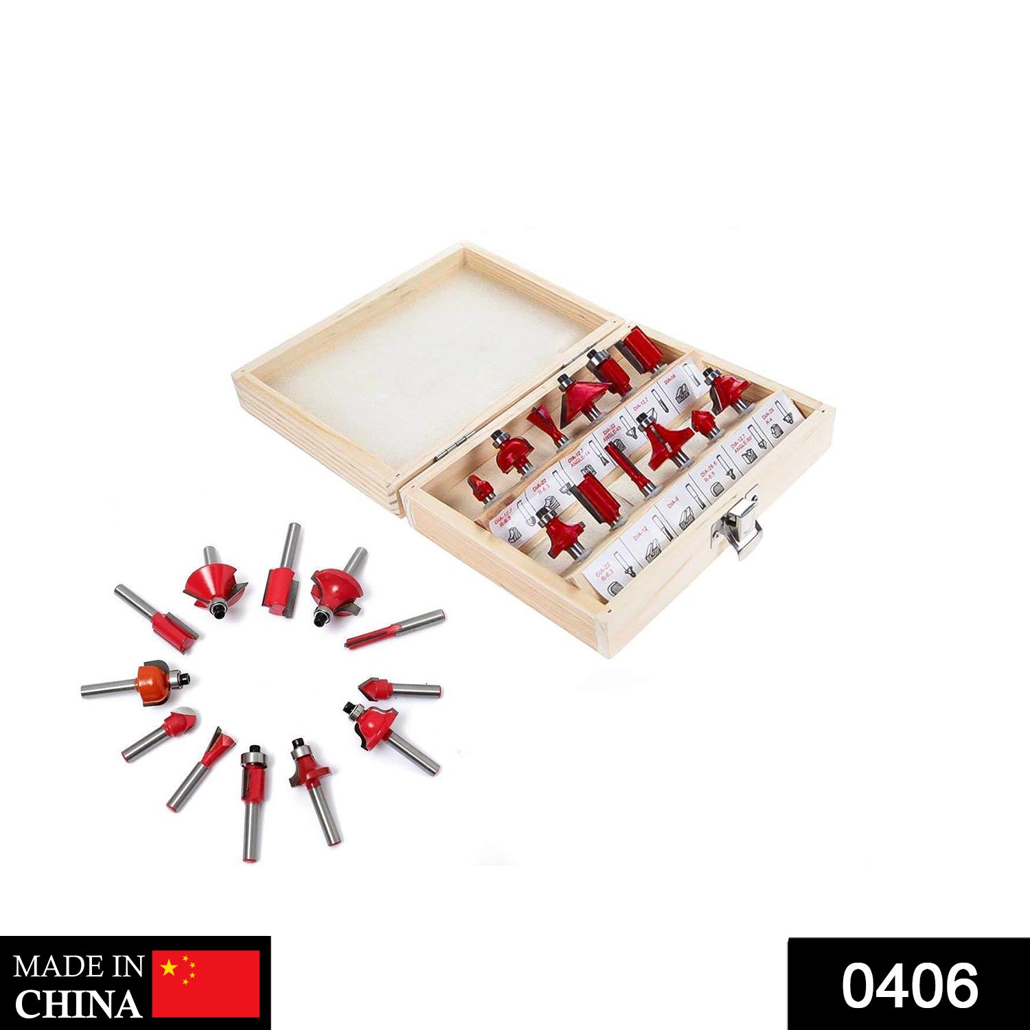 406 -12/15pcs Milling Cutter Router Bit Set 