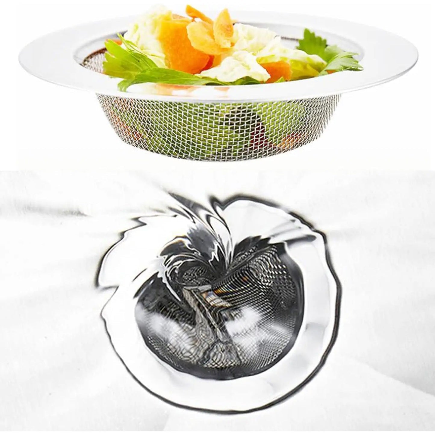 2025 Stainless Steel 2 Piece Sink Strainer/Drainer Net Basket/Jali/Filter Stopper for Kitchen DeoDap