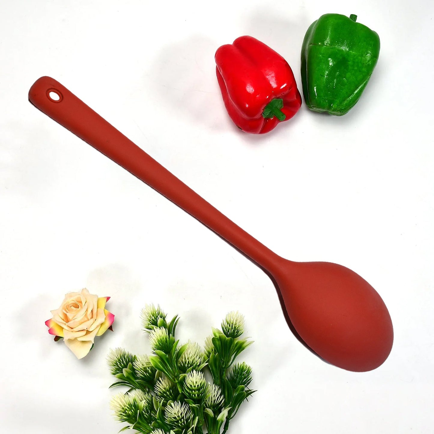 5388 Large Silicone Kitchen Spoon  Long Handle Cooking Spoon for Cooking Baking Ladle Kitchen Utensils Food Grade Silicone 