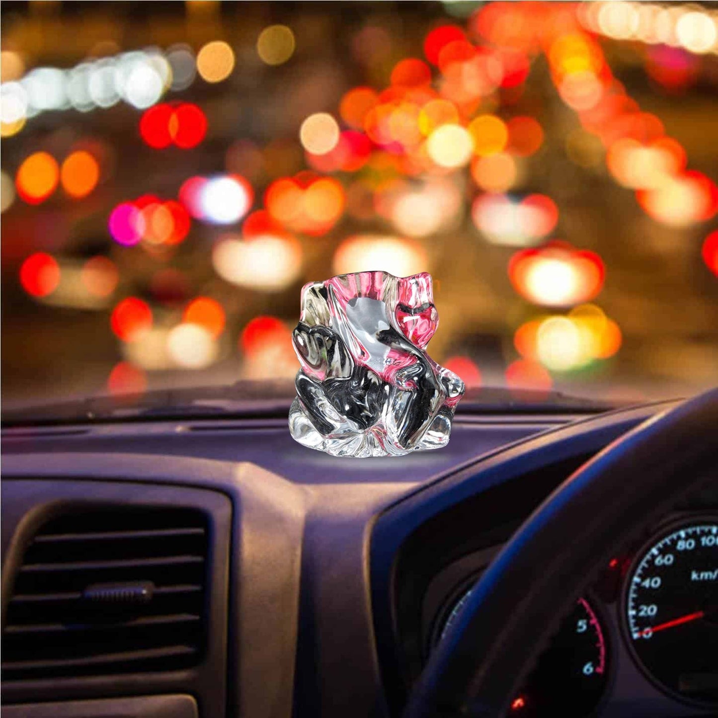 1195 Crystal Glass Ganesha Idol for Home, Office and Car Dashboard DeoDap