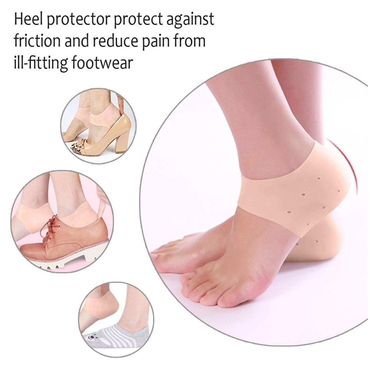 1277 Anti Crack Silicon Gel Heel Moisturizing Socks for Foot Care Men Women (Loose Pack) DeoDap