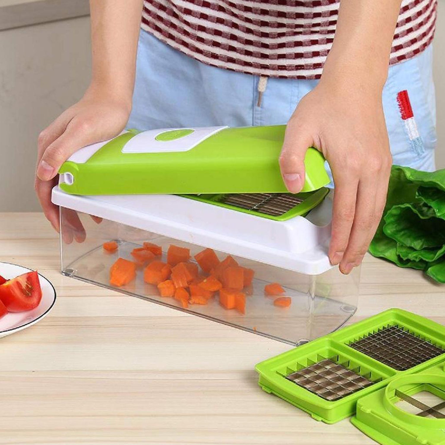 2489 Plastic 13-in-1 Manual Vegetable Grater,Chipser and Slicer DeoDap