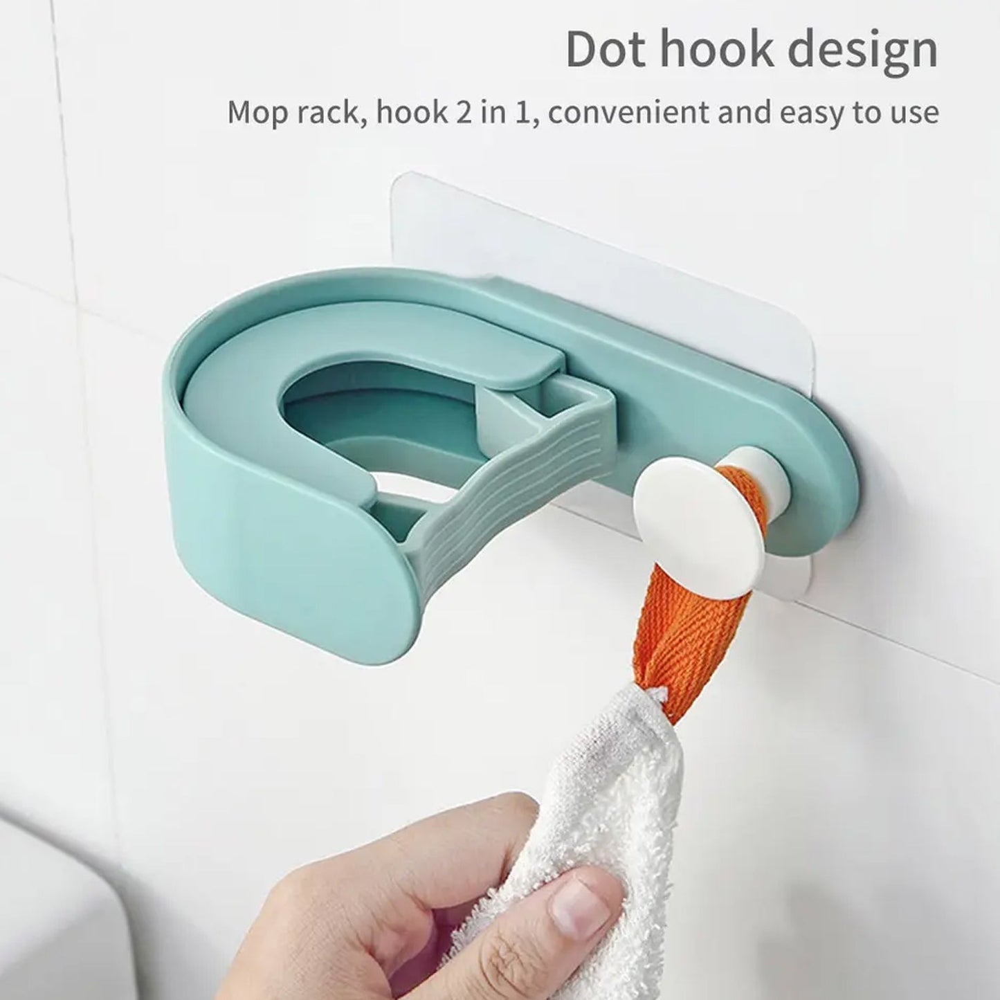 7682 Wall Mounted Mop Holder Brush Broom Hanger Self Adhesive Broom Clip Hanging Holder Clean Tool Mop DeoDap