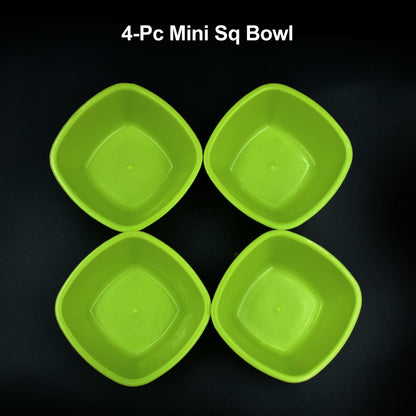 2427 Square Plastic Bowl For Serving Food (Pack of 4) DeoDap