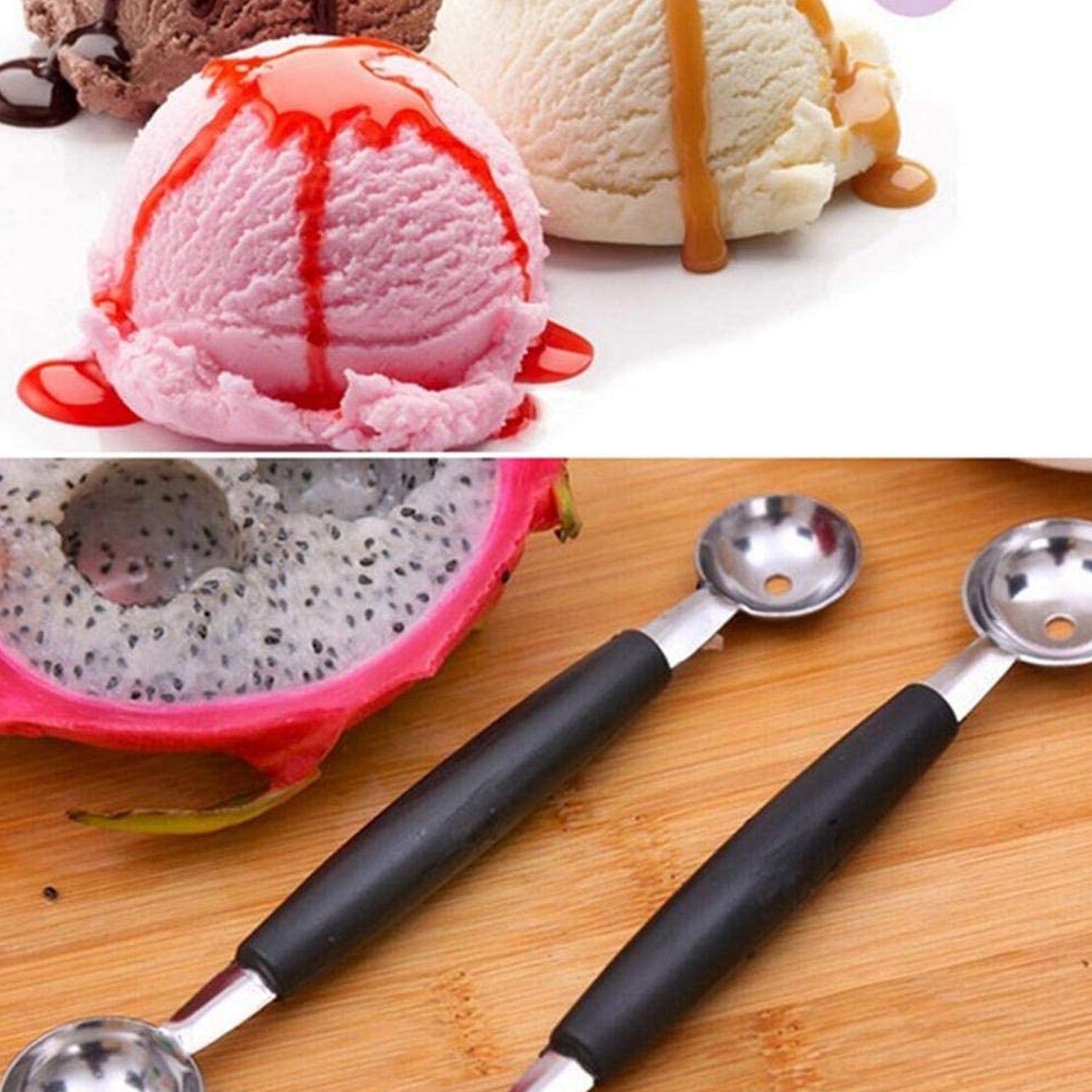 2197 Double End Melon Baller Scoop Fruit Spoon DeoDap