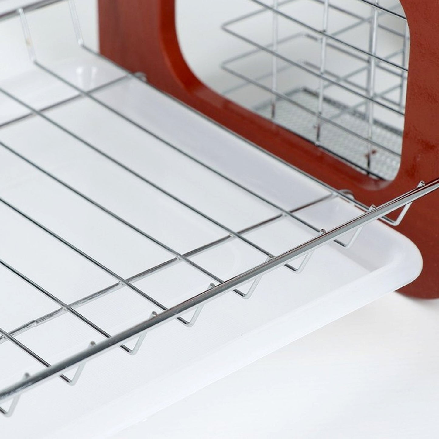 7666 Dish Drying Rack 2 Tier Attractive Design Rack For Kitchen Use DeoDap