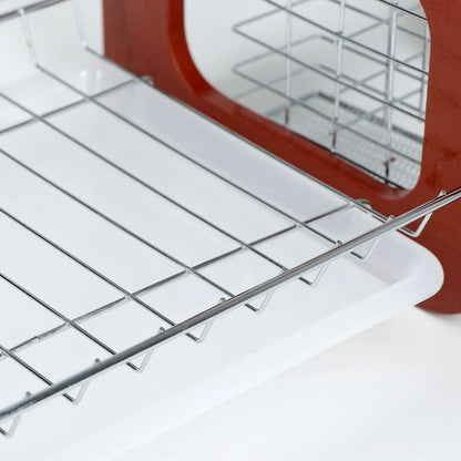 7666 Dish Drying Rack 2 Tier Attractive Design Rack For Kitchen Use DeoDap