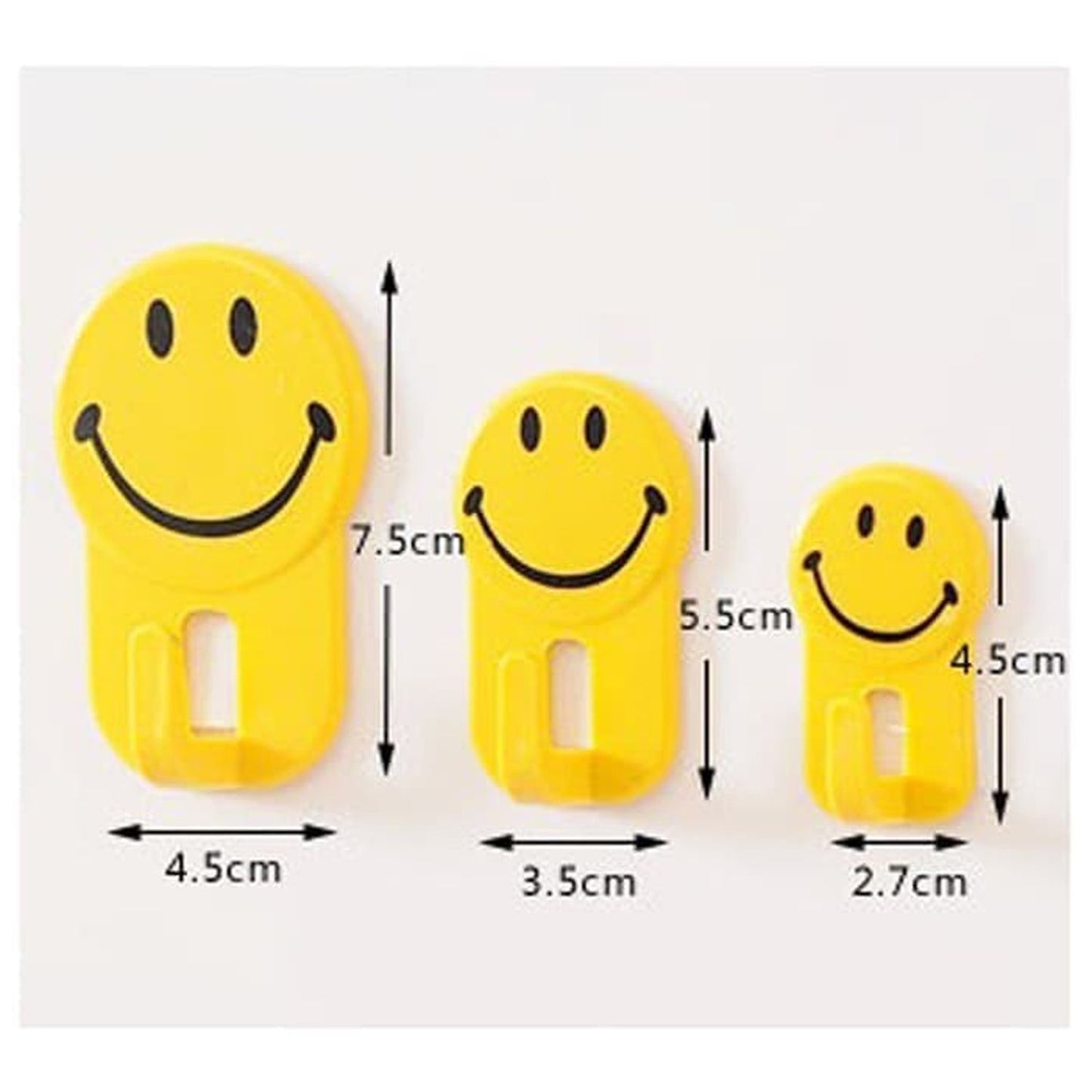 1702 3Pcs Self Adhesive Multipurpose Smiley Hooks For home Use DeoDap