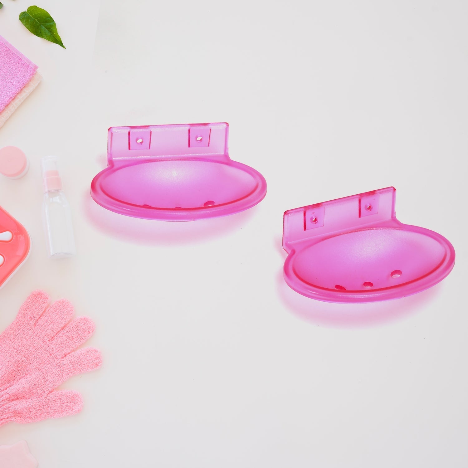 7643 Ovel Soap Dish Single Shop Tray ( 2 Pcs ) DeoDap