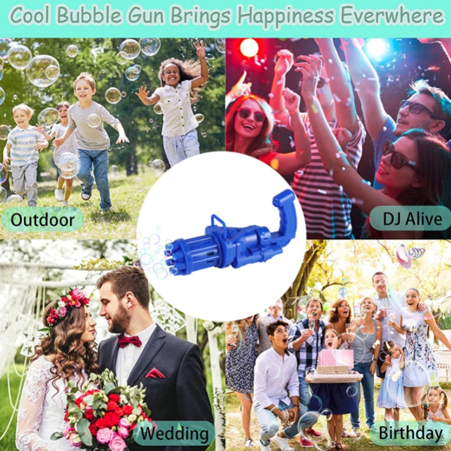 8028A Gatling Bubble Gun and launcher Used for making and producing bubbles, especially for kids. DeoDap