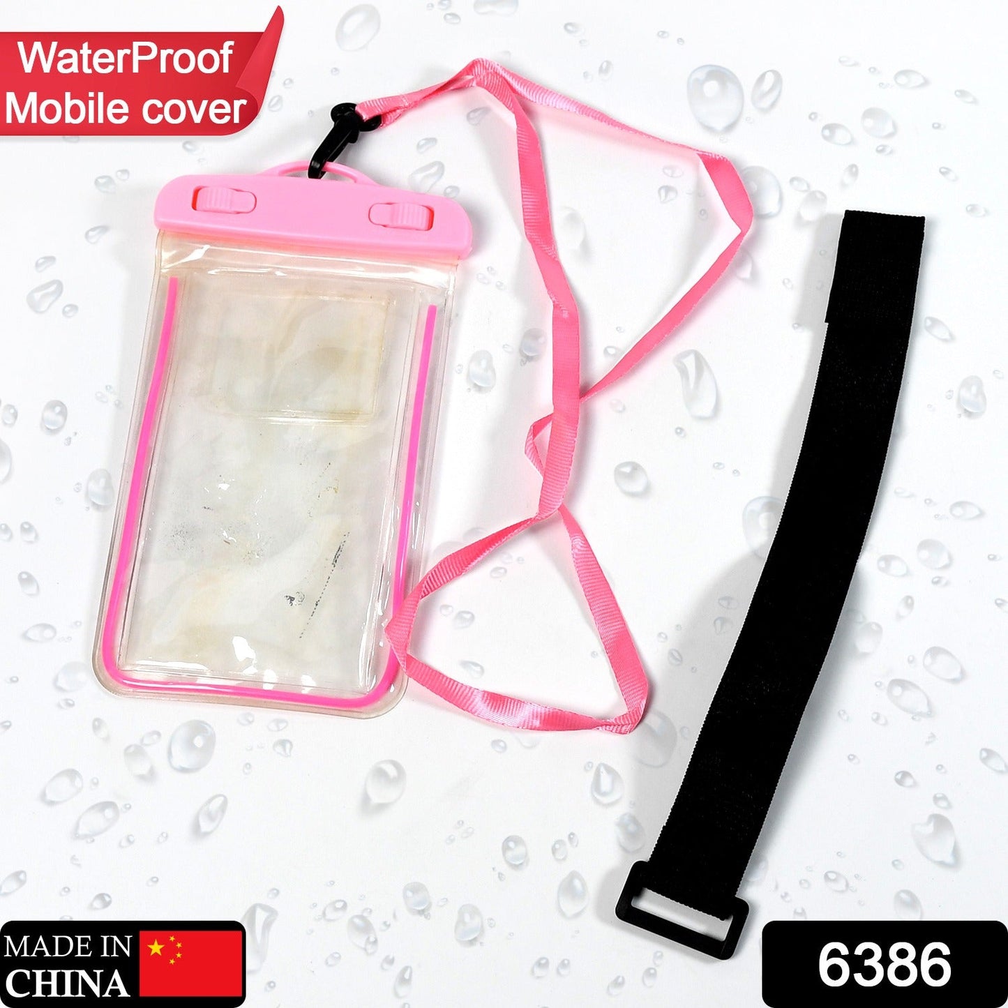 6386 Waterproof Pouch Zip Lock Mobile Cover Under Water Mobile Case For All Type Mobile Phones 