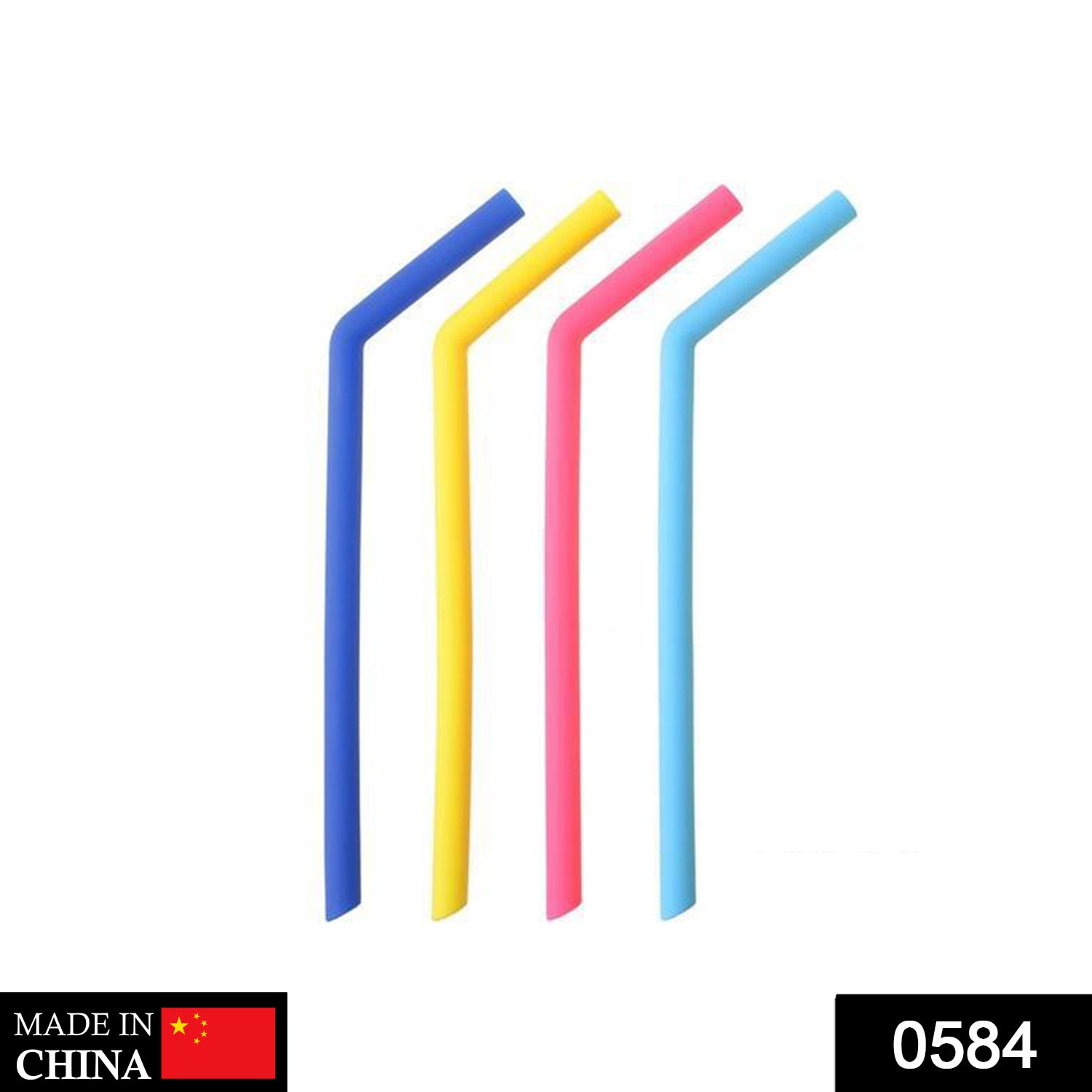 584 Food Grade Silicone Straws (4pcs) 