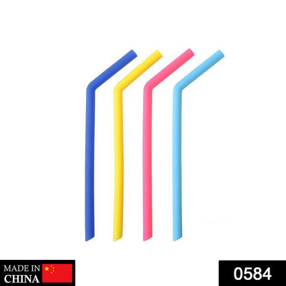 584 Food Grade Silicone Straws (4pcs) DeoDap