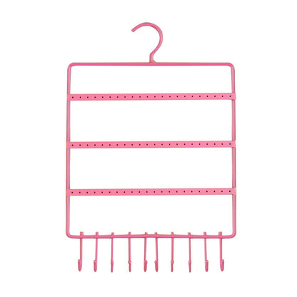 0594 Lightweight & Wall Mounted Earrings Organizer/HANGER for Tangle Free Hanging for Women, 66 Holes - 10 Hooks (metal) DeoDap