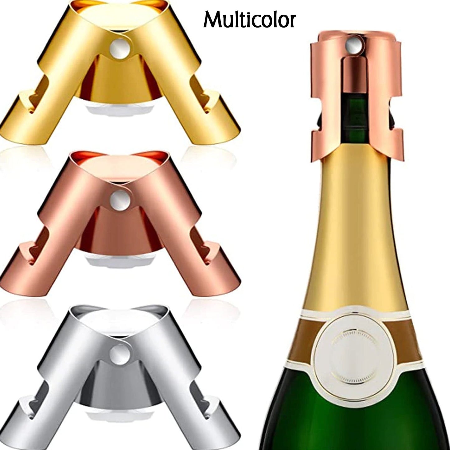 2333 Stainless Steel Sealed Sparkling Champagne Bottle Stopper Small size DeoDap