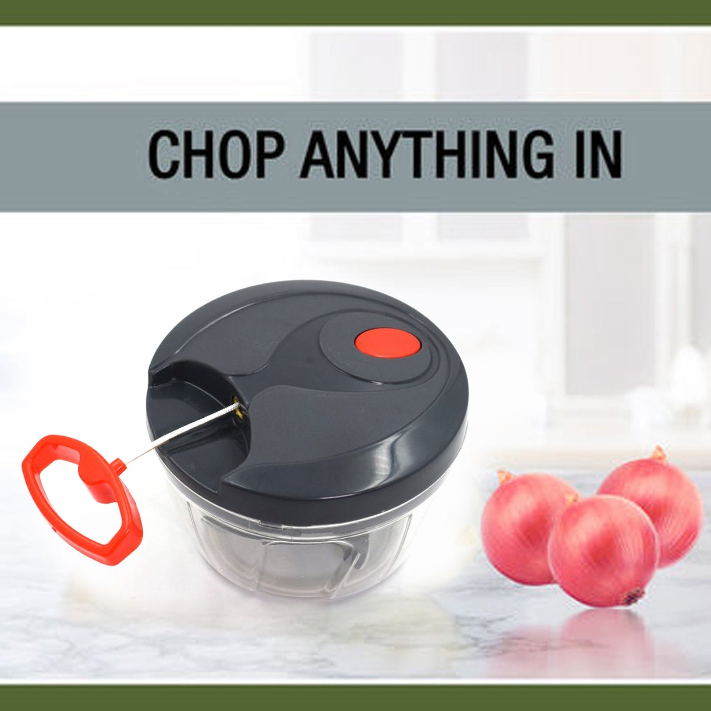 0080A Plastic Mini Handy and Compact Chopper With 3 Blades for Chopping Vegetables and Fruits for Your Kitchen