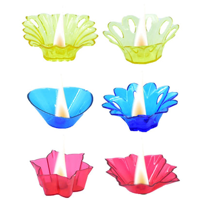 6004A Candle Cup with Multi Shape  (Multicolor) DeoDap