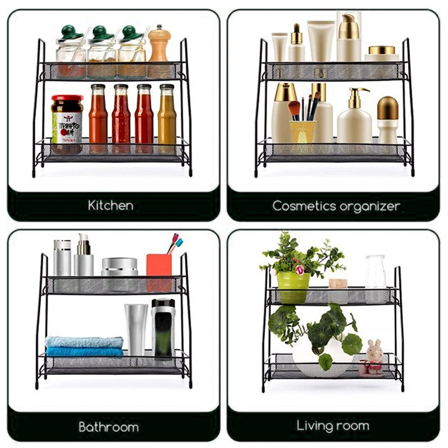 4927 Metal Space Saving Multi-Purpose 2 Tier 2 Layer Kitchen Spice Rack Storage Organizer Shelf Stand . DeoDap